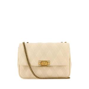 발렌티노 가라바니 여성 아이보리 라지 가죽 플랩 숄더백 6W2B0R06XCA REN