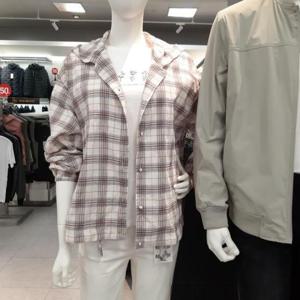 뱅뱅 HC09 여자 봄긴팔 후드체크무늬슬랍셔츠 NSL110