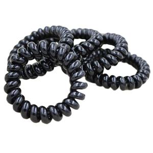 심플 블랙 스프링 전화선 헤어끈 머리끈 헤어악세사리