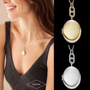 파슬 Fossil JF04427040 여자 남자 헤리티지 Locket 체인 목걸이