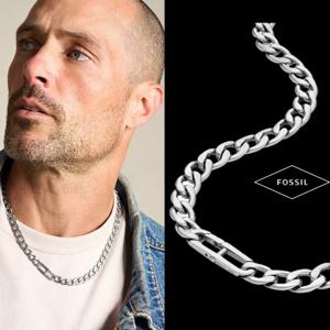 파슬 Fossil JF04769040 남자 여자 헤리티지 D-Link 링크 체인 목걸이