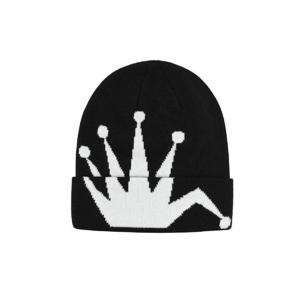 스투시 크라운 자카드 커프 비니 블랙 1321159