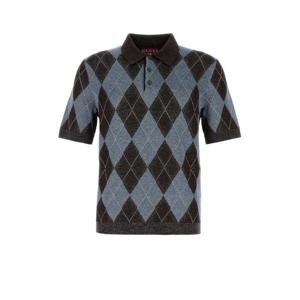 구찌 남성 그레이 울 자수 반팔 폴로 811390XKEJF 4270