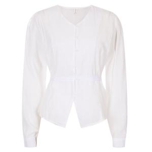 샵앤) 여성 레이스 V넥 단추오픈 하객룩 시스루 블라우스 RJ-WBL-20559-아이보리