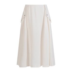 보테가베네타 화이트 A라인 버튼 디테일 스커트 820015 V5EN0 9