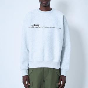 25 FW 스투시 Smooth 80 로고 모티프 코튼 블랜드 스웨트셔츠 라이트그레이 1915080 0062