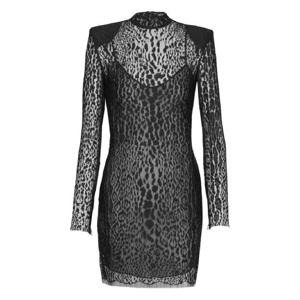 25 FW 발망 레오파드 프린트 바디콘 드레스 FF1R9329VI27 TP439196060