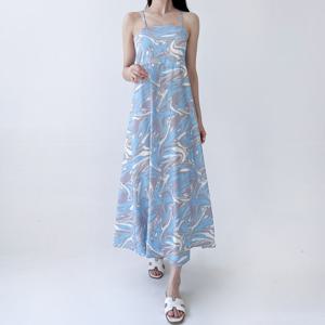 샵앤) 여성 바캉스 끈 나시 백크로스 여름 롱 원피스 WDM-WDR-GSSDR221