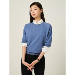 [빈폴레이디스] 피그먼트 반소매 스웨트 셔츠  블루 (BF5742C04P)