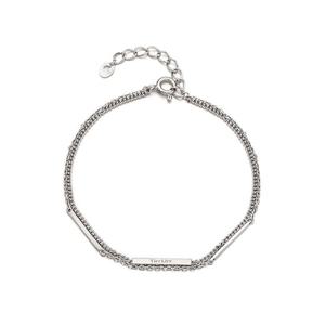 [티르리르]스틱 더블 체인 실버화이트 팔찌 TBSSVW13346M