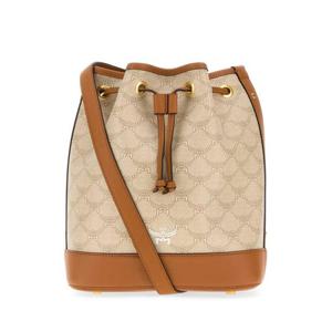 엠씨엠 여성 베이지 미디움 캔버스 프린티드 미니 버킷백 MWDESAC01 I9