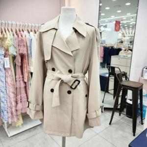 [샤틴]더블버튼 하프 트렌치 코트S243C701A_JK