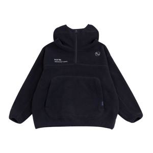 [블루테일]폴라플리스 블랙 후드 하프 짚업 티셔츠AYH3TS03BK