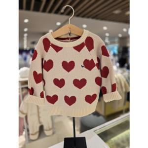[블루독베이비] 25 FW(크림)하트하트 스웨터(45C1930001) 백일 돌 조카 선물 유아 아가옷 니트 맨투맨 (45C
