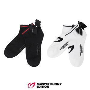 [마스터바니에디션] (421E3SC101) 여성 심볼 글리터 라인 리본 단목 양말