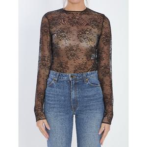 돌체앤가바나 샹티이 레이스 시어 바디수트 F79BPT FLREX N0000