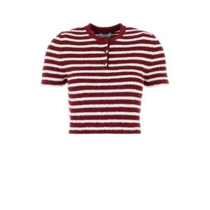 프라다 반팔 티셔츠 P24N2TSOOO16VI F038I STRIPPED