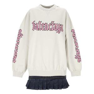 발렌시아가 미디 원피스 838718 TSVW59012 DIRTY WHITE