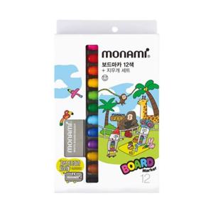 (모나미) 보드마카 12색+자석지우개 세트 (1개)