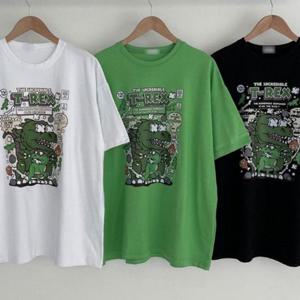 반팔티 의류 빅사이즈미시옷 306O368S 캐릭터 나염 여