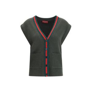 구찌 리브 니트 브이넥 울 조끼  834023XKEX6 3036 GREEN