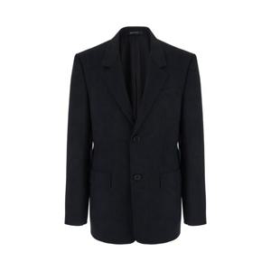 BALENCIAGA Black Single Breasted Jacket with Notched Revers in Wool Man 850759TPT071038