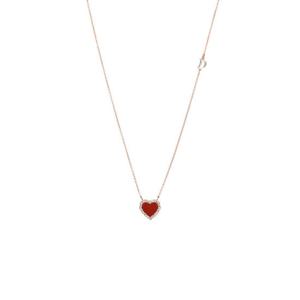 다미아니 20108940 벨에포크 다이아몬드 홍옥수 하트 18K 핑크골드 목걸이