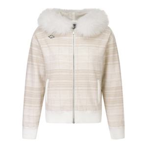 M 파리게이츠골프자켓 NQC 521C4SD159_BG [23 WINTER] 여성 바니 스트라이프 퍼 후드 집업 가디건