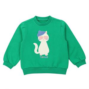 [티파니(백)]그린 고양이 맨투맨(T36KKT050)