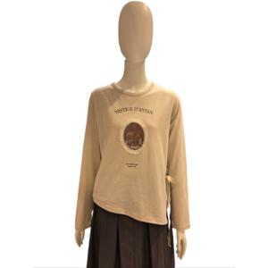 [쥬크]밑단 언밸런스 리본 포인트 티셔츠 (Z253MSM006)