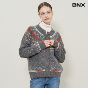 [비엔엑스]라운드넥 더플 버튼 패턴 가디건 (BX4CD027L0)