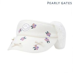 [파리게이츠] 521E4CP402 여성 스마일 플라워 리본 이어워머 썬바이저 (사은품증정)