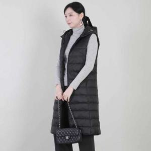 애비뉴투지 엄마옷 후드 경량 오리털 봄 가을 겨울 롱 맥시 패딩 조끼 V11518