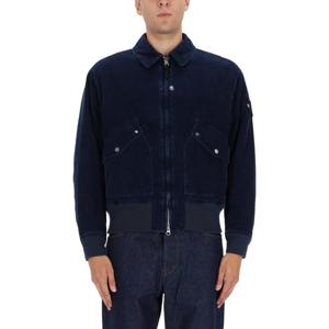 스톤아일랜드 벨벳 코듀로이 플랩 포켓 봄버 재킷 4100123S0J10