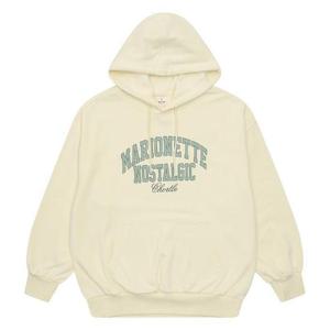 에꼴리에 sh06 오버핏 카키 레터링 후드티 24RT491