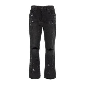 퍼플 브랜드 니 슬릿 페인트 스테인 스트레이트 진 P011BRKS526