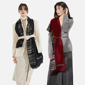 미쏘니 브릴란떼 머플러 SC15WOU8555 (블랙/버건디)