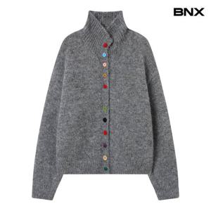 [비엔엑스]컬러믹스 버튼 울 하이넥 니트 가디건 (BX4CD045L0)