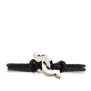 페라가모 블랙 브레이디드 가죽 팔찌 776345 770360BLACK