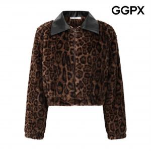 [GGPX] 레더 카라 레오파드 퍼 자켓 (GPBJK013F)