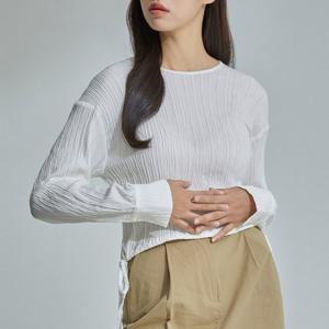 [미쏘]조직감소재 크롭 블라우스 (MIWBLC911C-T)