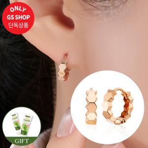 [GS단독상품] [비앤비골드] 14K 루미 블룸 허니비 원터치 링귀걸이 한쌍 LOE42150