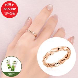 [GS단독상품] [비앤비골드] 14K 볼륨 커브 물결컷 올밴드 할로우링 반지 LOR42139