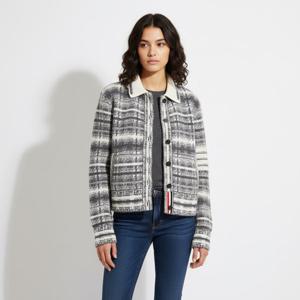 톰브라운 페일그레이 사선 TB 타탄 체크 울 폴로 카디건 FKJ086A Y9028 058