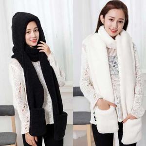 여성 겨울 예쁜 모자 후드 목도리 스타일 장갑 패션