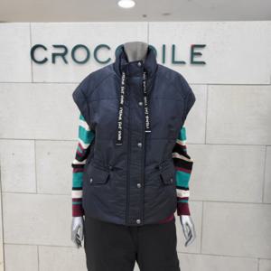 [크로커다일레이디]레터링 테이프포인트 패딩베스트CLEWVT105_BP