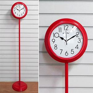 GB6072 무소음 메탈 단면 스탠드시계 레드 제조한국 벽시계 무소음시계 플로어시계 메탈시계