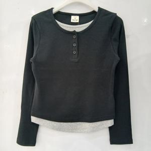 [에꼴리에][모다부평]헨리넥 레이어드 슬립티/26OT452BK_BP