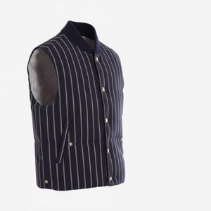 톰브라운 스트라이프 울 다운 조끼 MVD015Y F0518 415