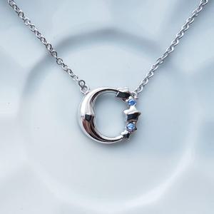 [베블링] 마법달과 별 미아방지 실버목걸이